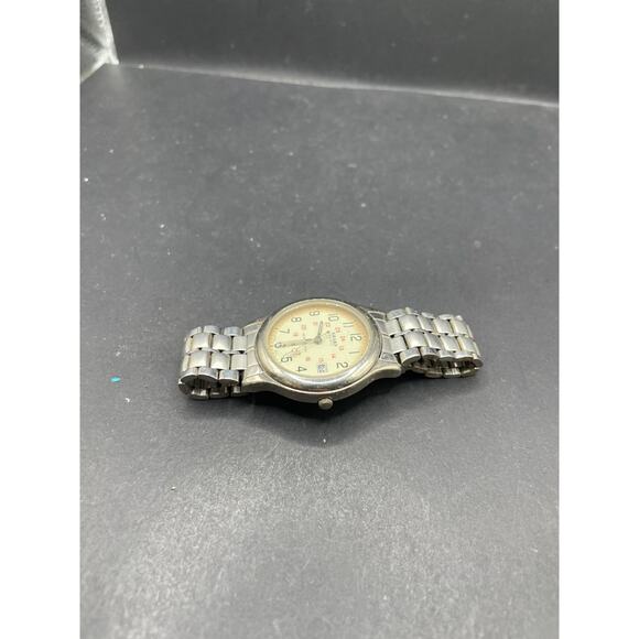 Vintage Sharp Quartz Silver Tone Date White Dial Watch 287515 36mm main image 7